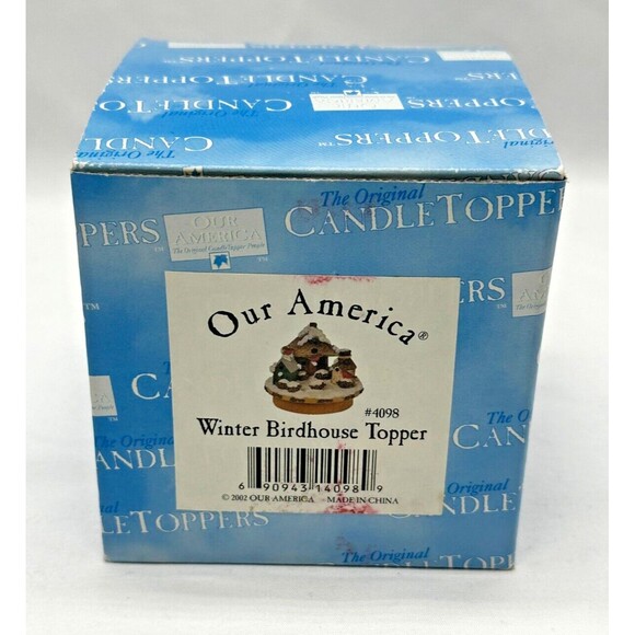 VINTAGE 2002 Our America #4098 ~ Winter Birdhouse Topper for Yankee Jar Candles - Picture 9 of 12